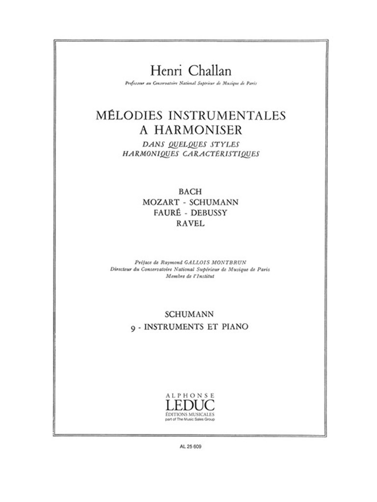 Melodies Instrumentales A Harmoniser Volume 9